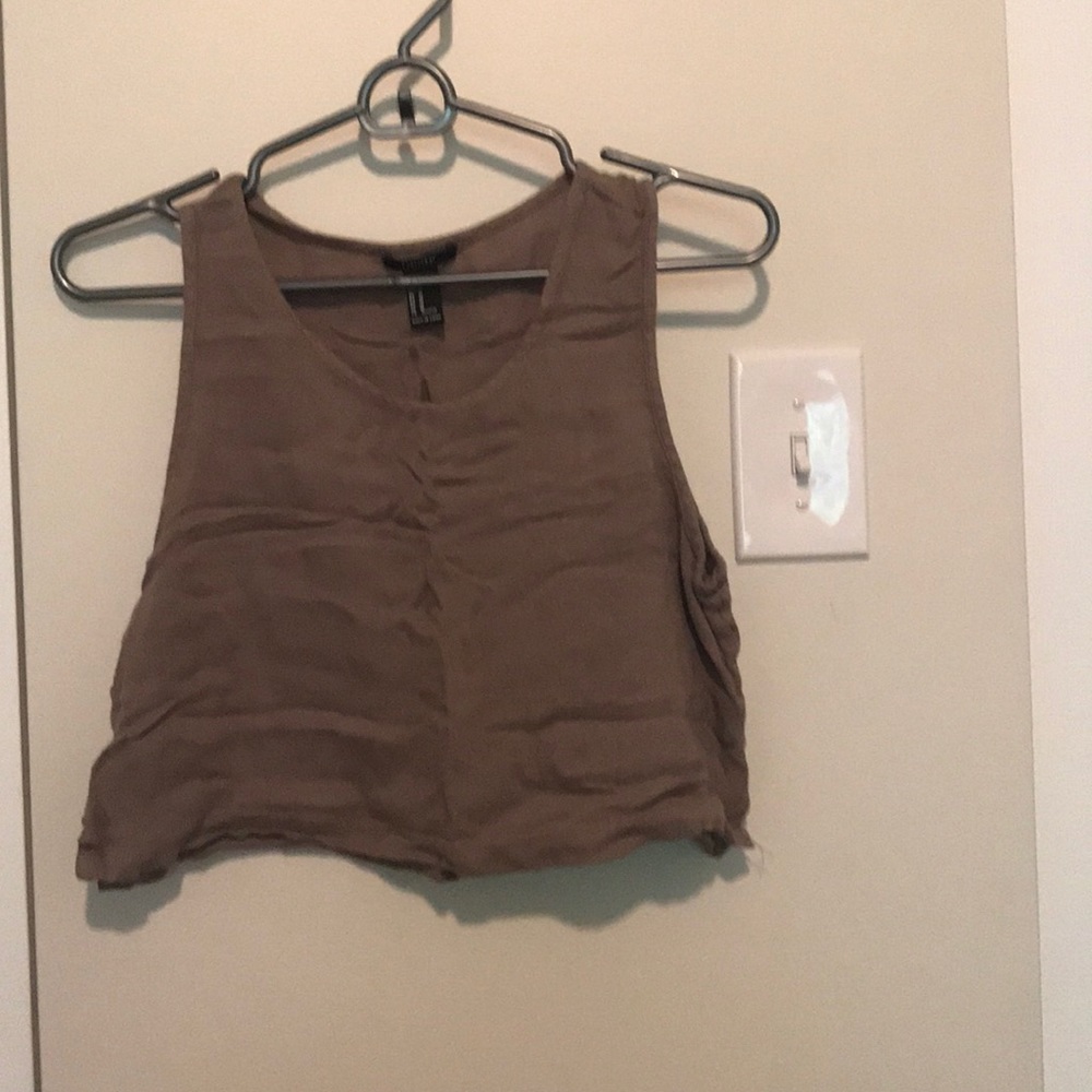Taupe crop top tank